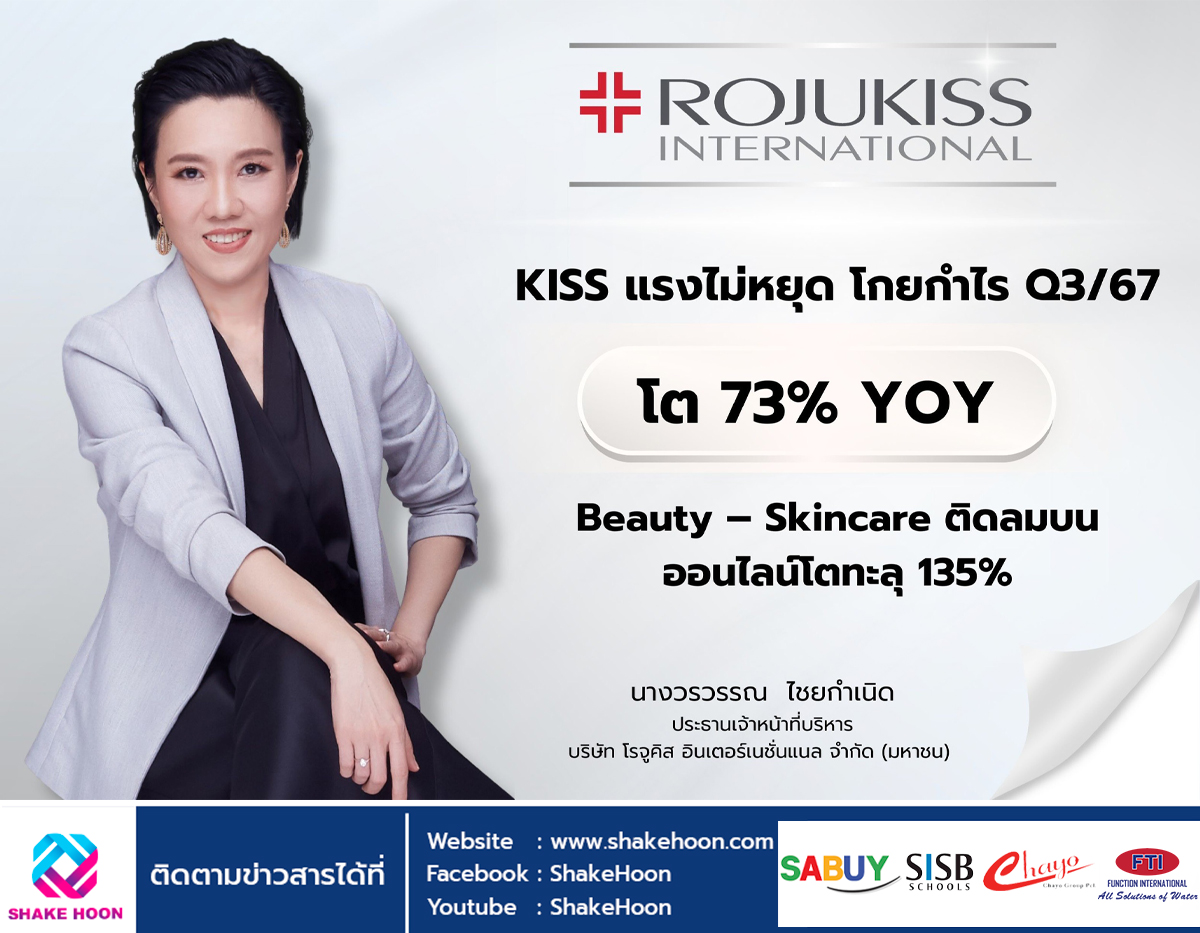 KISS โกยกำไร Q3/67 โต 73% YOY Beauty – Skincare โตทะลุ 135%